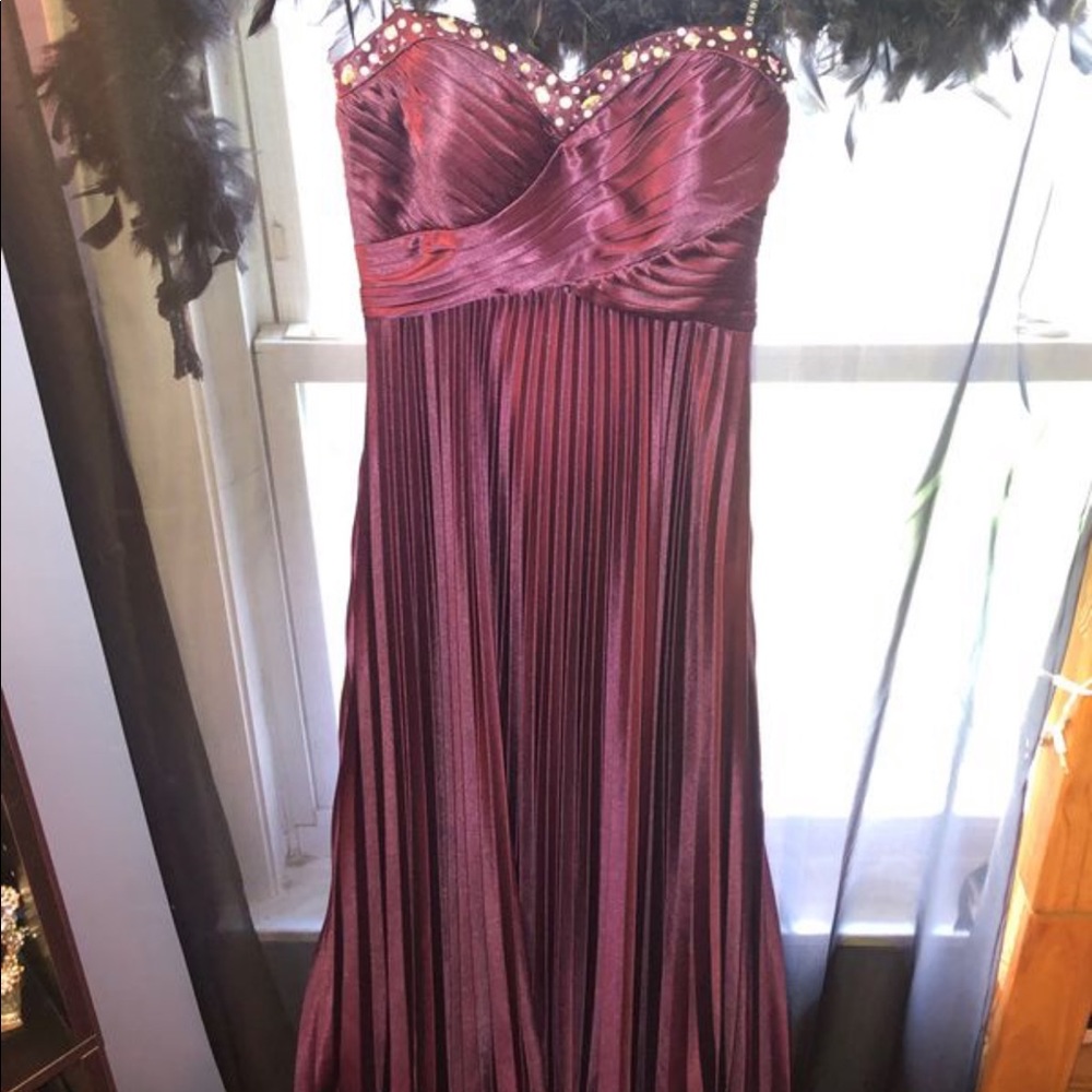 Strapless floor length ball gown